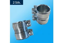 Morsetto doppio 65x90 mm - Interno ⌀ 50,00 mm Esterno ⌀ 69,50 mm Lunghezza 90,00 mm